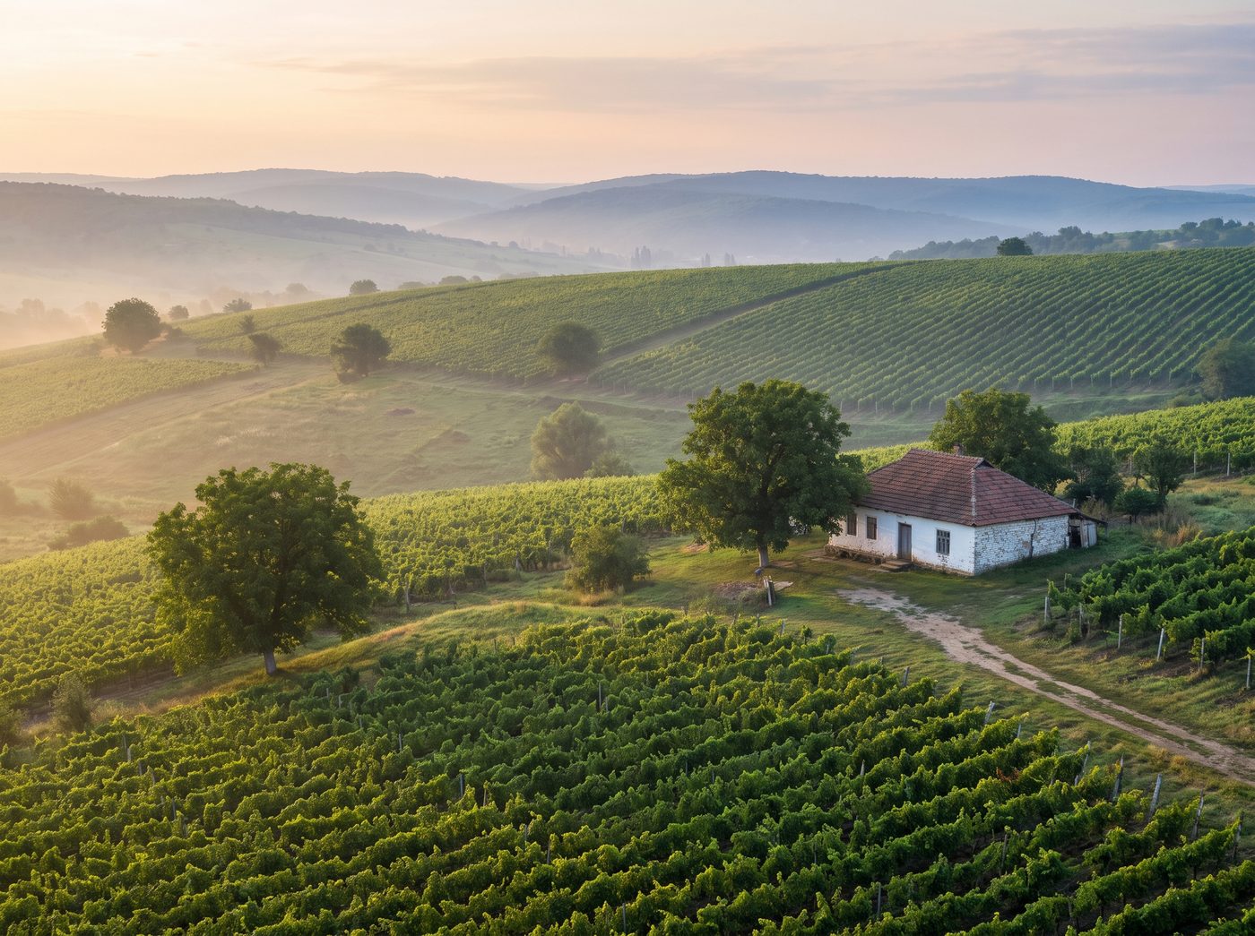 Rolling vineyards in Moldova